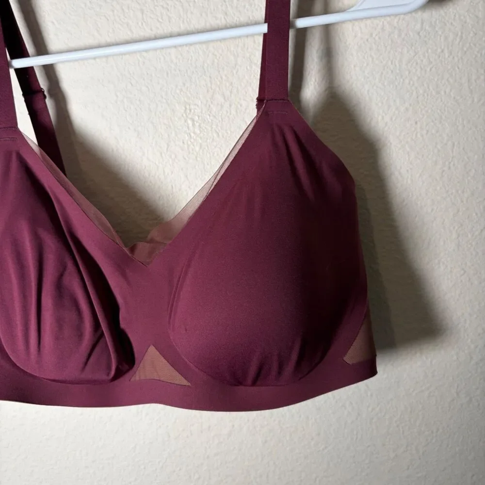 Honey Love Bra Women's XL Maroon 38D/DD E Beige Adjustable Wireless